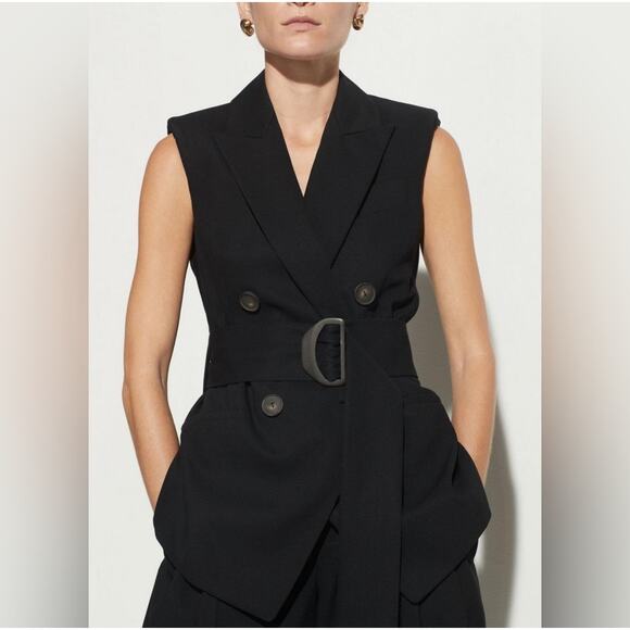 Vince tailored black blazer vest size small - Picture 4 of 9